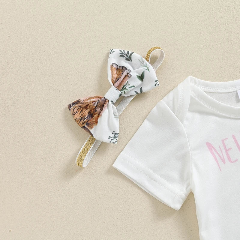 Citgeett Summer Infant Baby Girl Clothes Set Print Short Sle