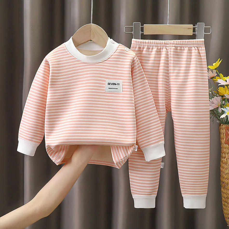 Striped Fleece Pyjama Set | Kids Autumn-Winter