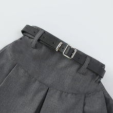 Load image into Gallery viewer, Girls' Pleated Skirt Grey Classic College Style Solid Mini S