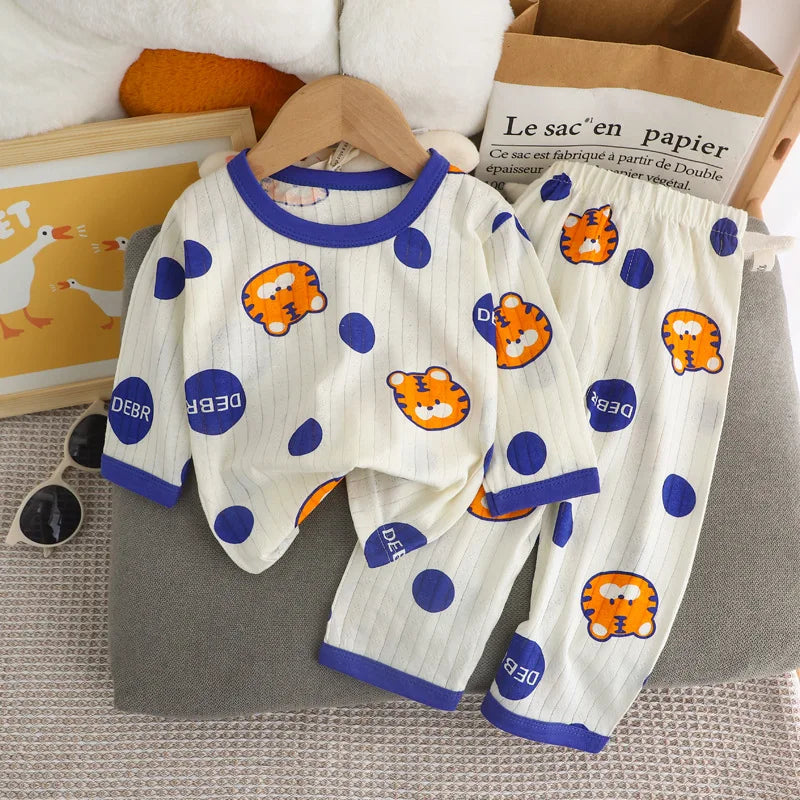 Cute Bear Print Baby Clothing Set Children Long Sleeve+ Pant