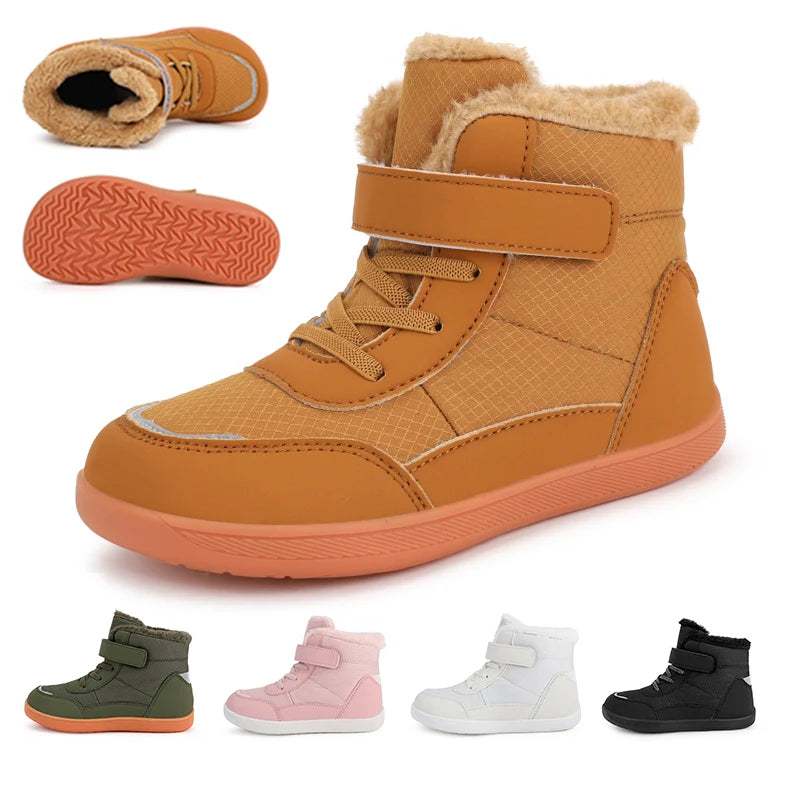 Wide Toe Barefoot Winter Boots | Kids Warm Snow Shoes