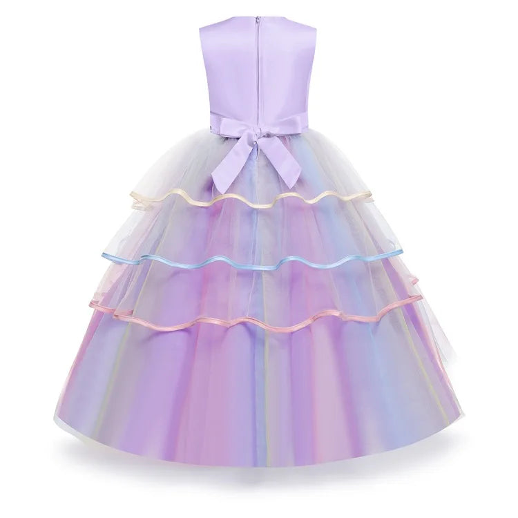 Rainbow Unicorn Tulle Princess Dress