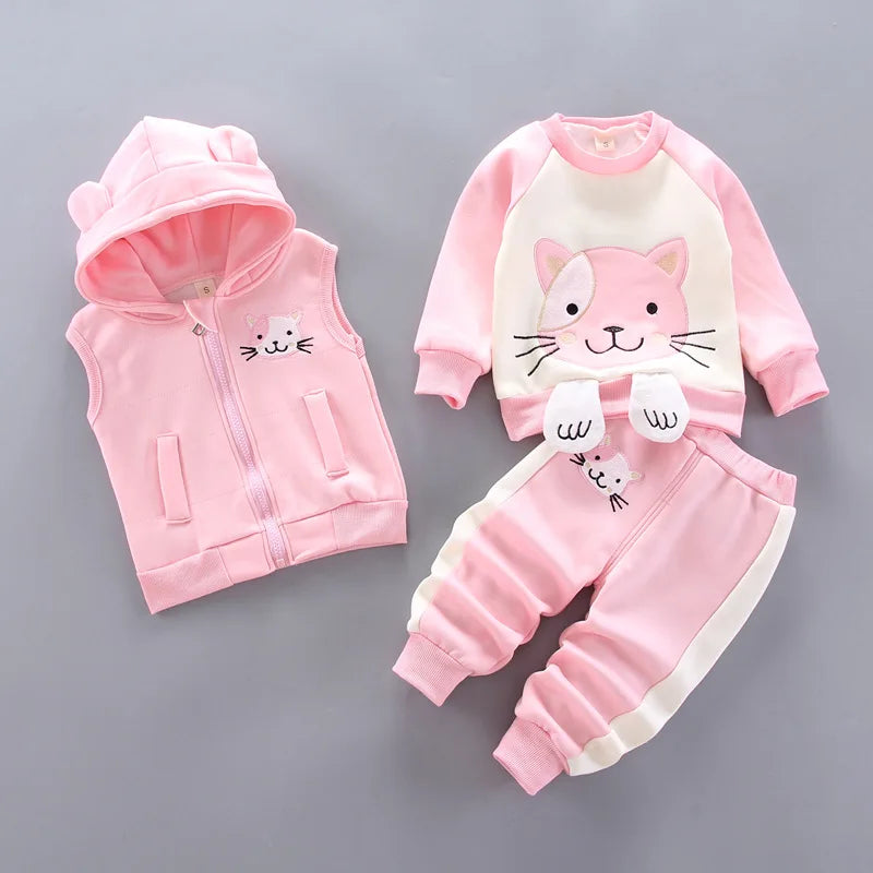 Cosy Fleece Hooded Outfit Set for Toddlers