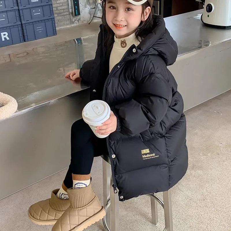 -30℃ Kids Winter Girls Padded Jackets Thick Warm Waterproof