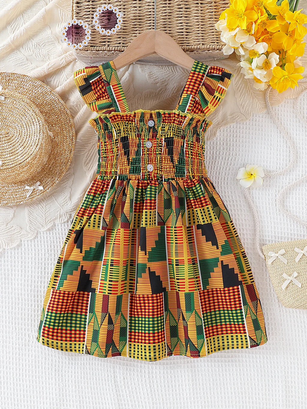 Girls' African Bohemian Dress, Ages 4–7
