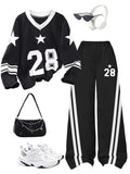 Girls' Spring/Autumn 2-Piece Casual Outfit: Teen Girls' Digi