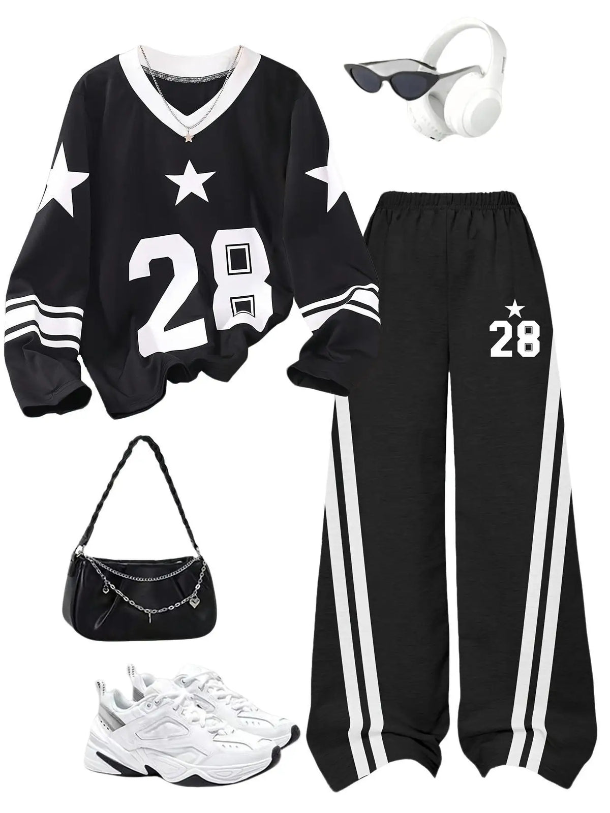 Girls' Spring/Autumn 2-Piece Casual Outfit: Teen Girls' Digi