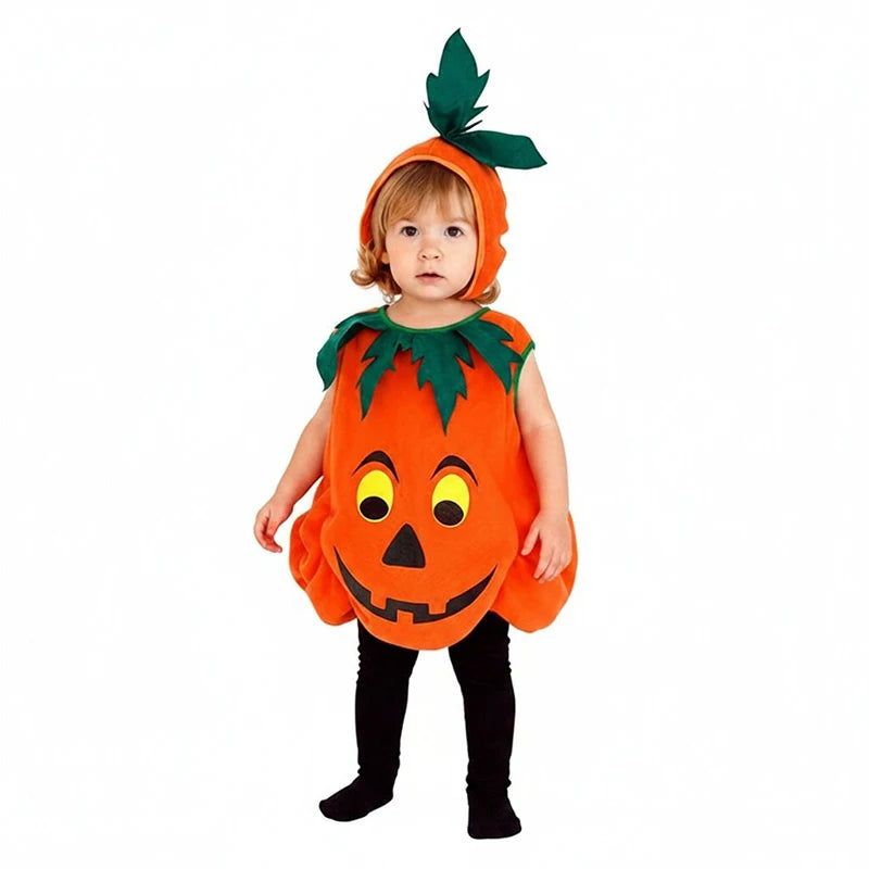 2026 Baby Girls Boys Children Jumpsuit Halloween Pumpkin Cos