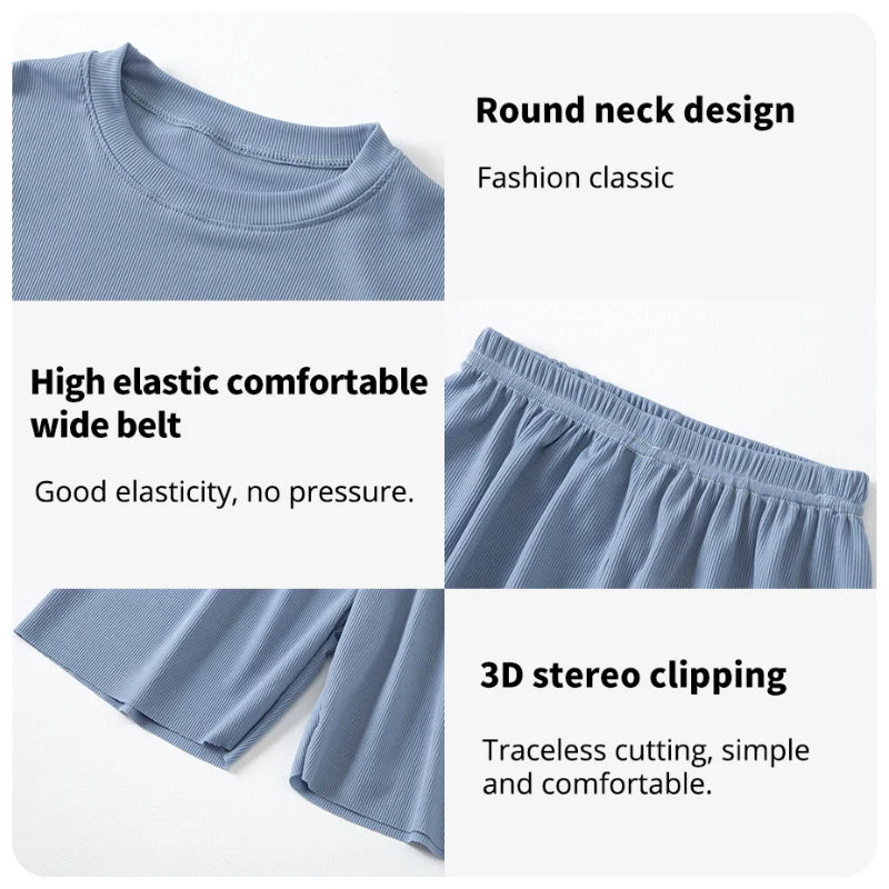 Ice Silk Summer Pyjamas | Boys & Girls Short Set