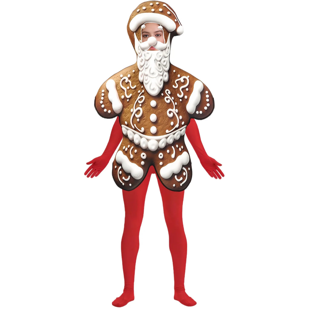 Christmas Gingerbread Santa Stage Performance Costume Ginger