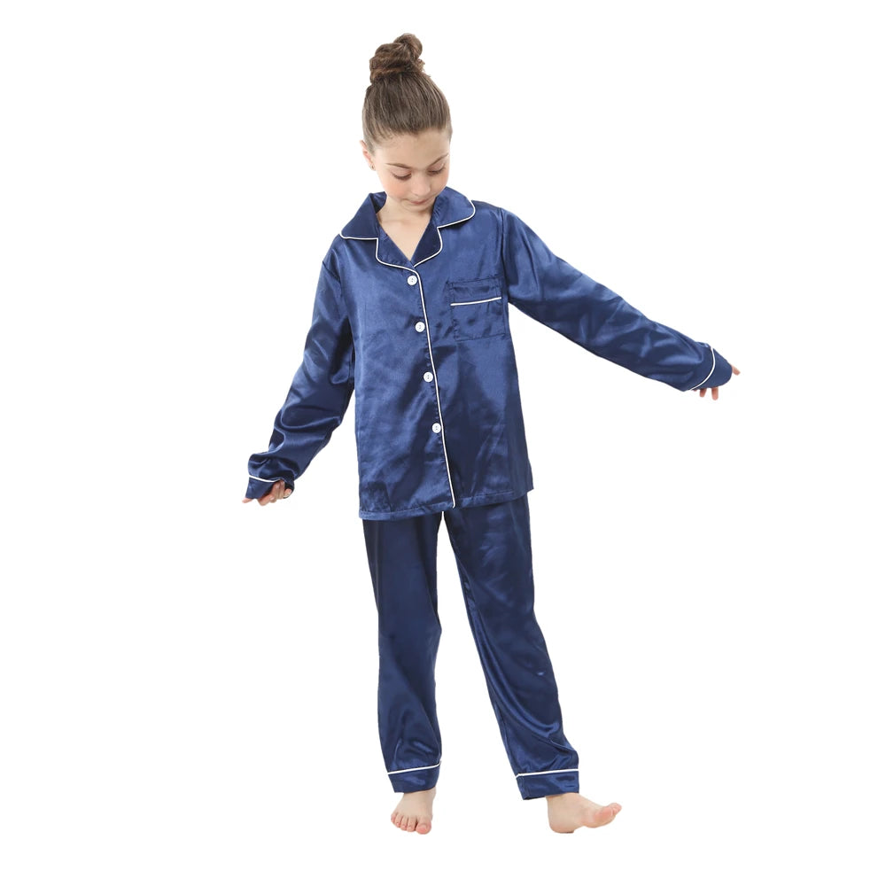 Silk Satin Pyjama Set for Kids | Ages 2-13