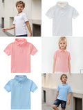 Summer boys and girls solid color short sleeved T-shirt top,
