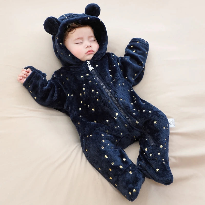 Cosy Flannel Baby Romper | Newborn–19M