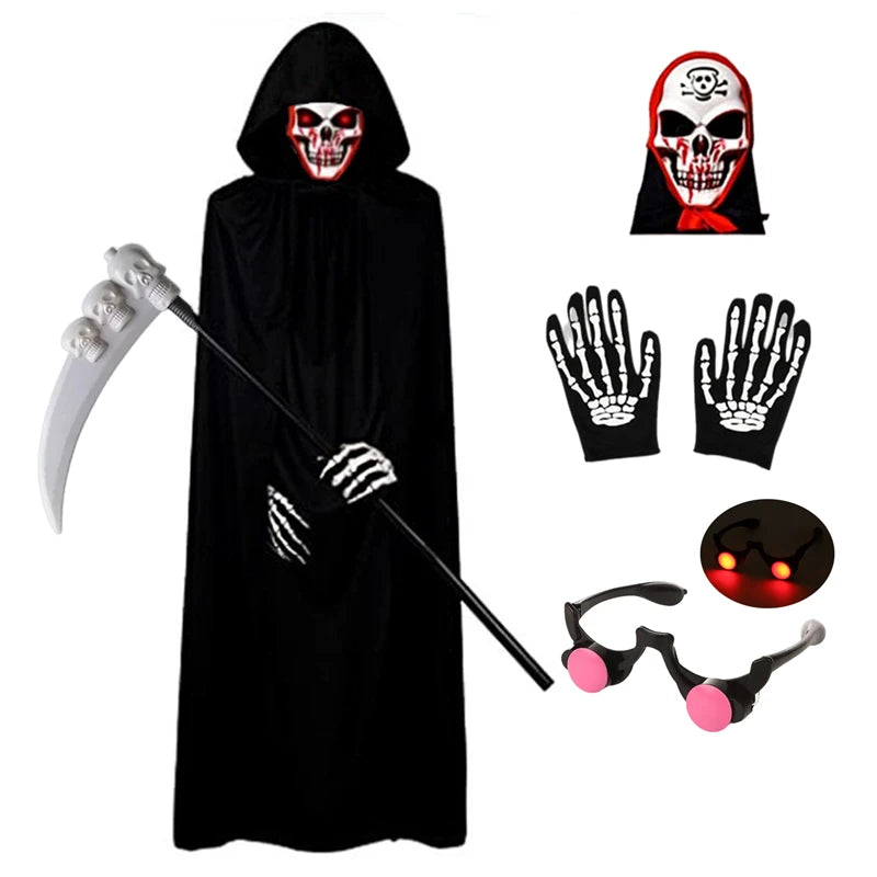 Halloween Scary Costume Grim Reaper Costume for Boys Kids Co
