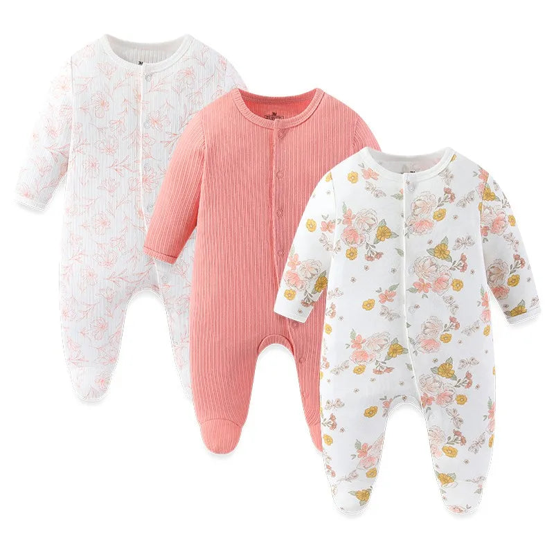 Kiddiezoom 3 Pcs/Lot Autumn Winter Unisex Cartoon Long Sleev