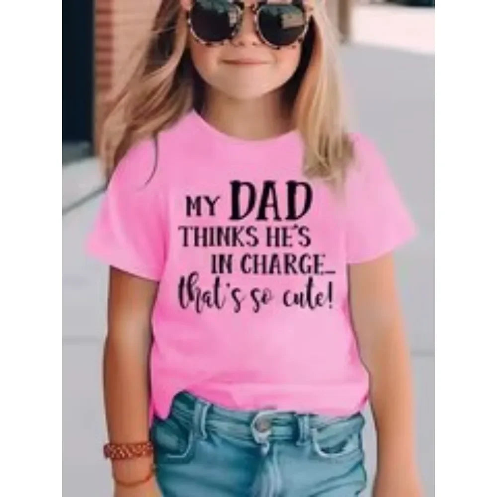 Summer Funny Letter Cute Printer Children's T-shirt Casual F