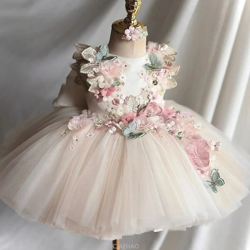 Wed Dress Summer Children Girls First Birthday Floral Prince