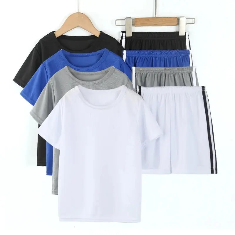 2 Pcs Summer Children's Quick-drying Short-sleeved Shorts Su