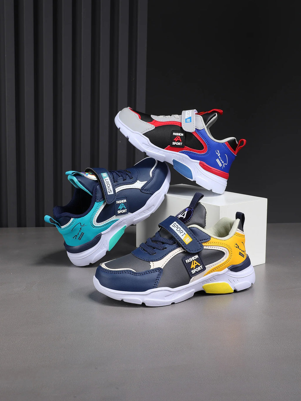 Boys' Leather Sports Shoes – Autumn/Winter