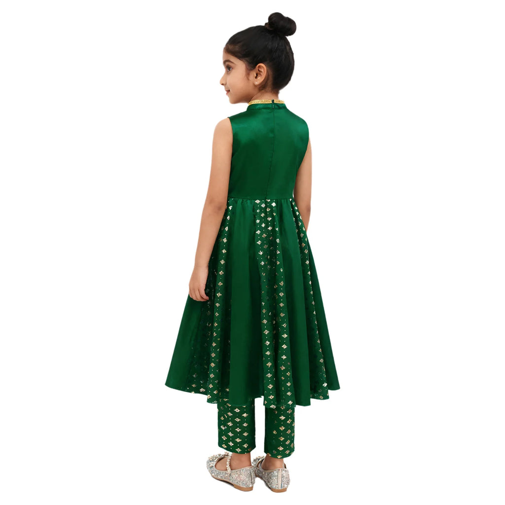 Girls' Indian Salwar Kameez with Metallic Print