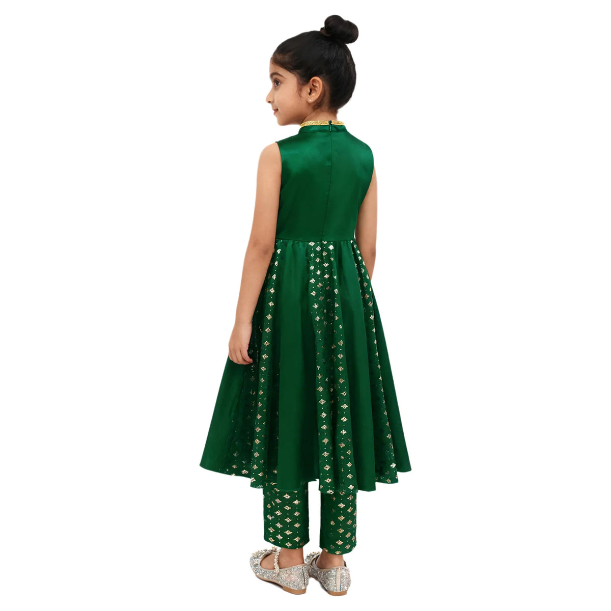 Girls' Indian Salwar Kameez with Metallic Print