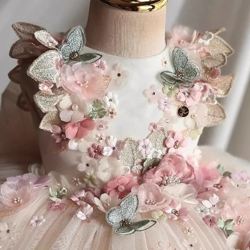 Wed Dress Summer Children Girls First Birthday Floral Prince