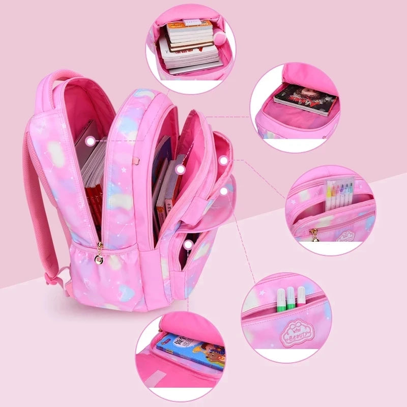 Children Girl Backpack School Bag Pink For Kid Child Teenage