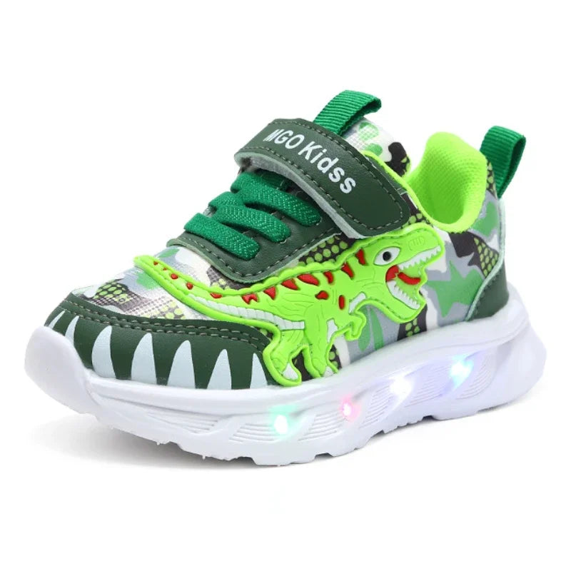 Dinosaur LED Light-Up Trainers | Kids Shoes 2-6Y