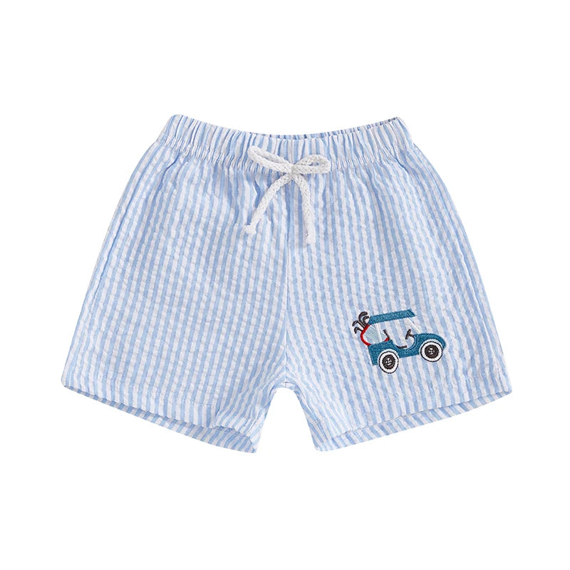 1-5Y Toddler Boys Football Shorts Seersucker Swim Trunks Gol