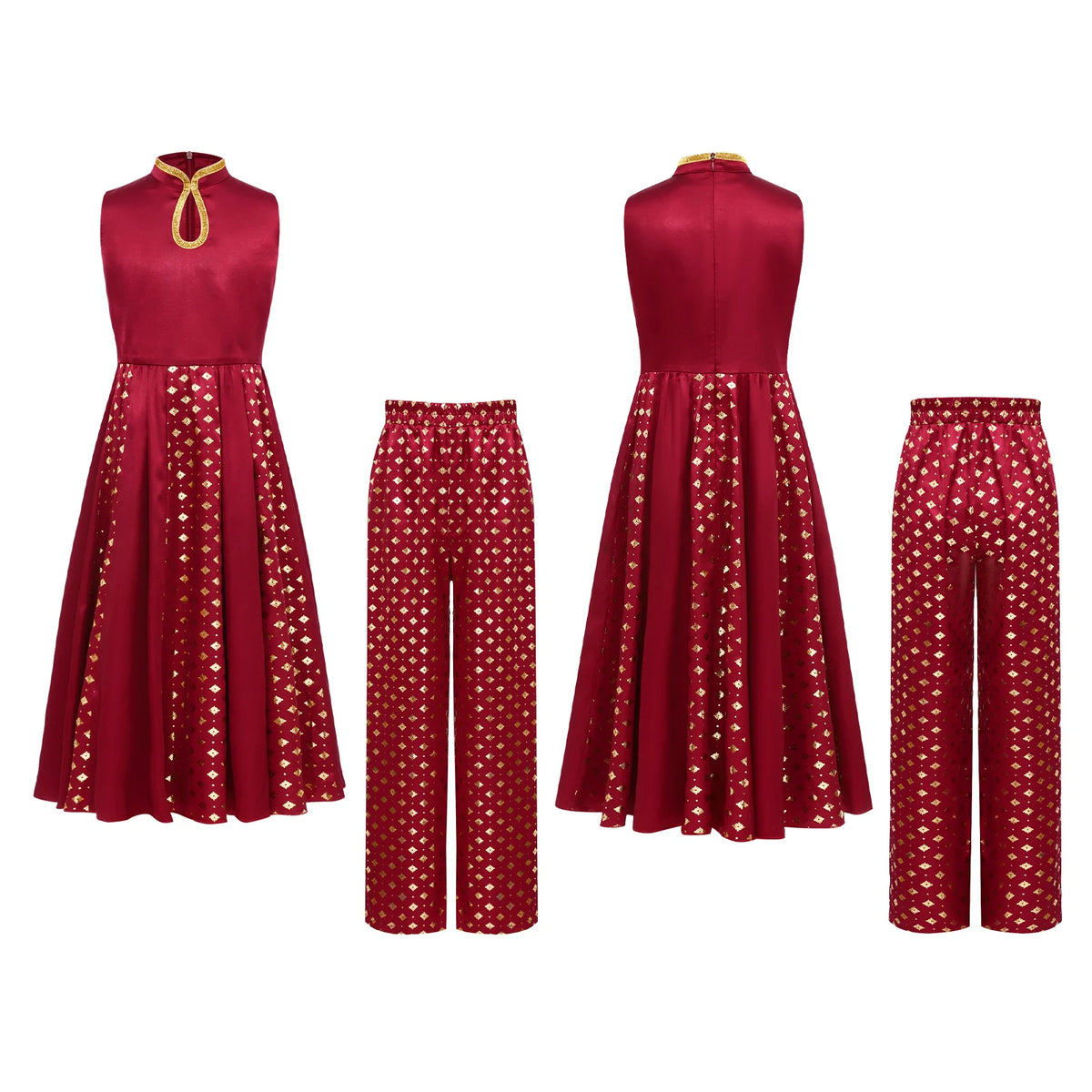 Girls' Indian Salwar Kameez with Metallic Print