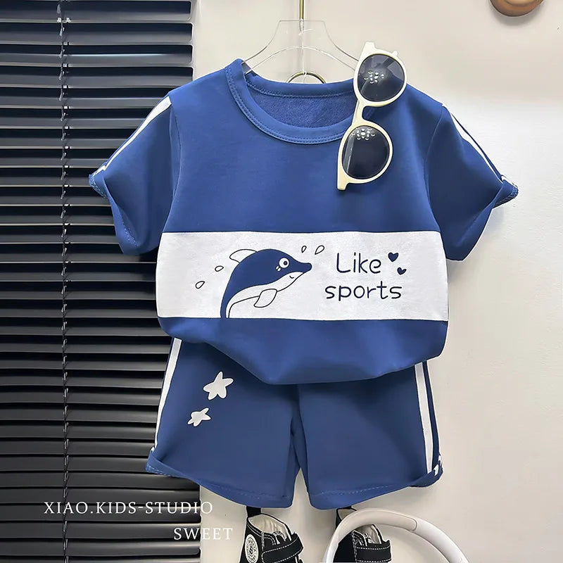 Striped T-Shirt & Shorts Set for Boys