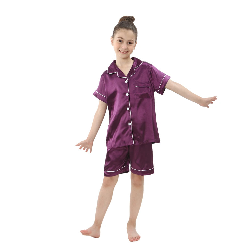 Silk Satin Pyjama Set for Kids | Ages 2-13