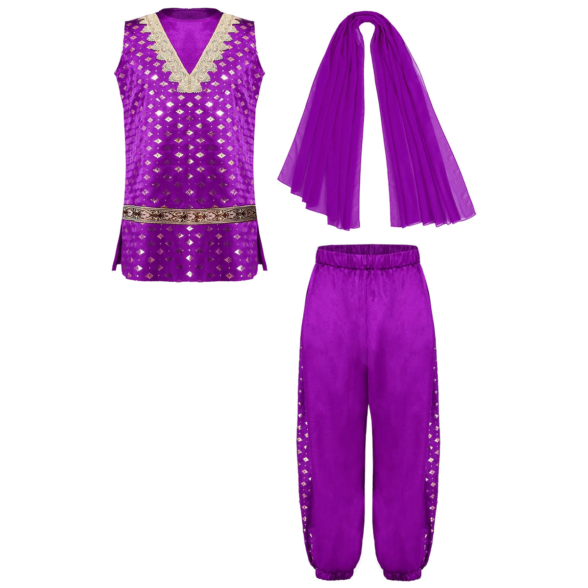 Girls' Kurta Set with Dupatta & Bloomers