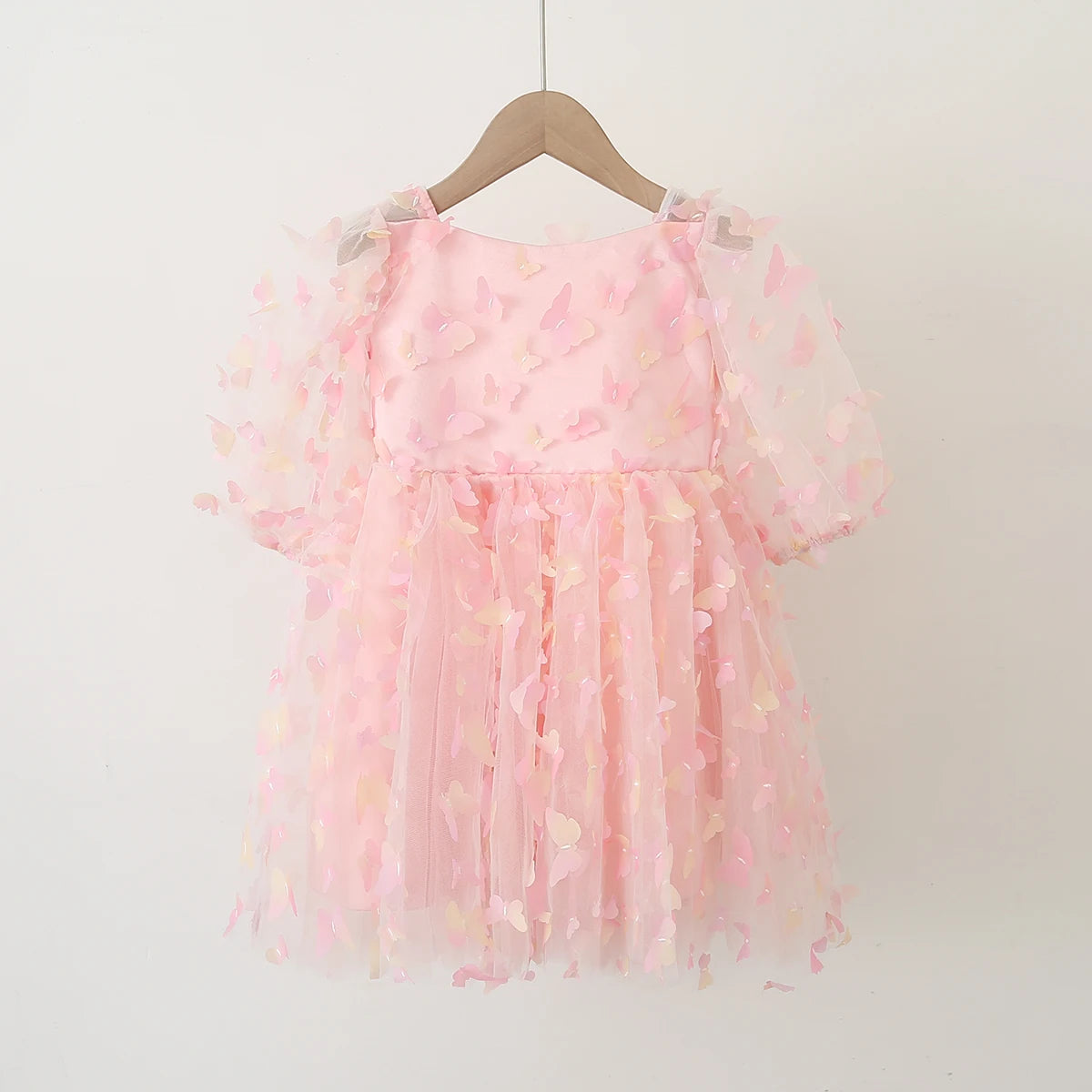 Baby Girl Princess Butterfly Tutu Dress Puff Sleeve