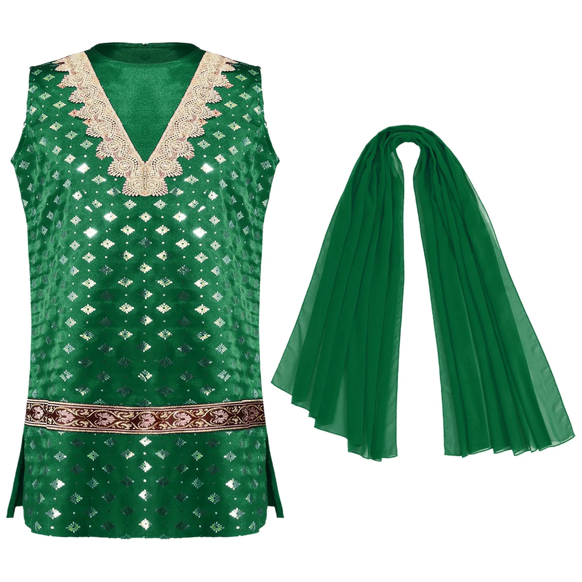 Girls' Kurta Set with Dupatta & Bloomers