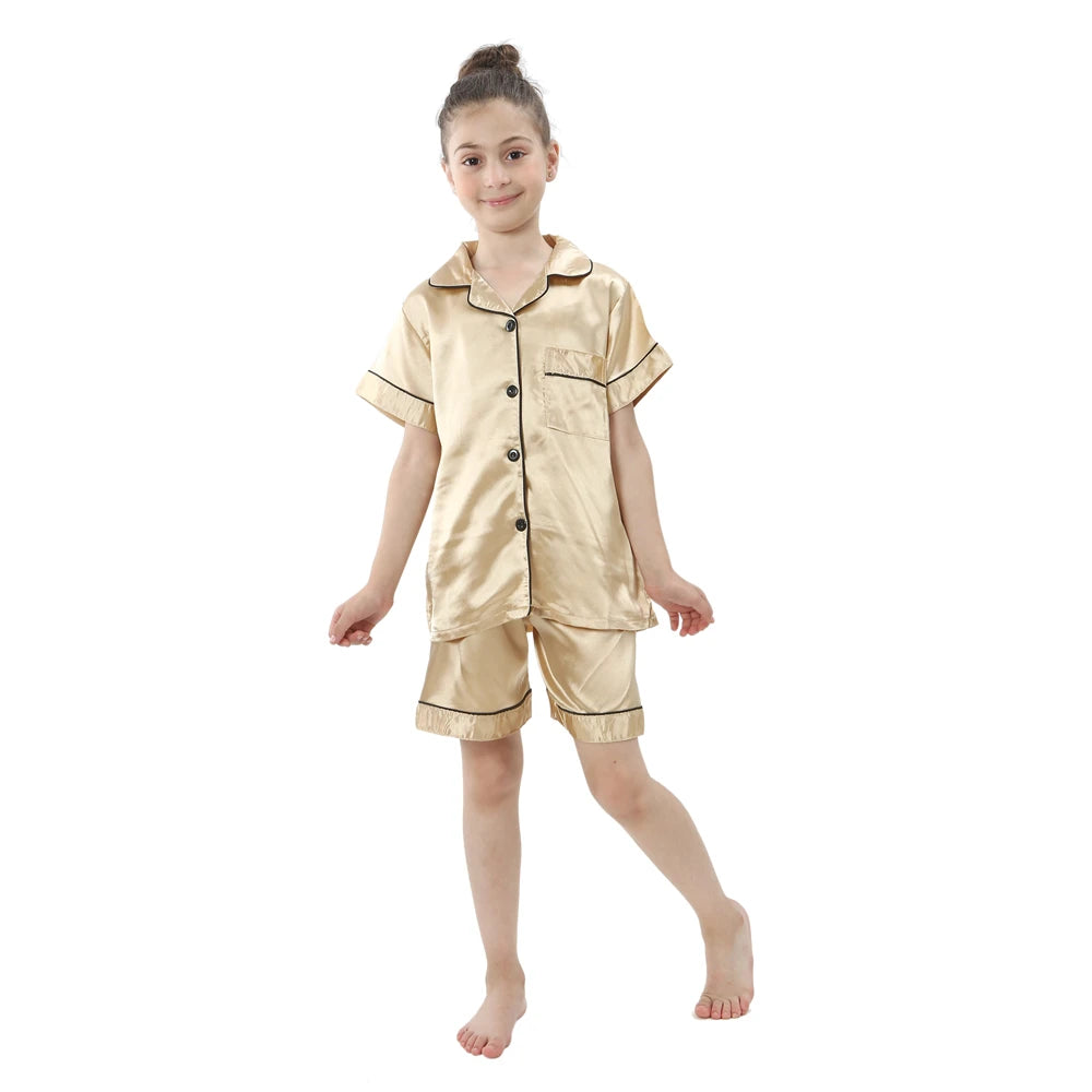 Silk Satin Pyjama Set for Kids | Ages 2-13