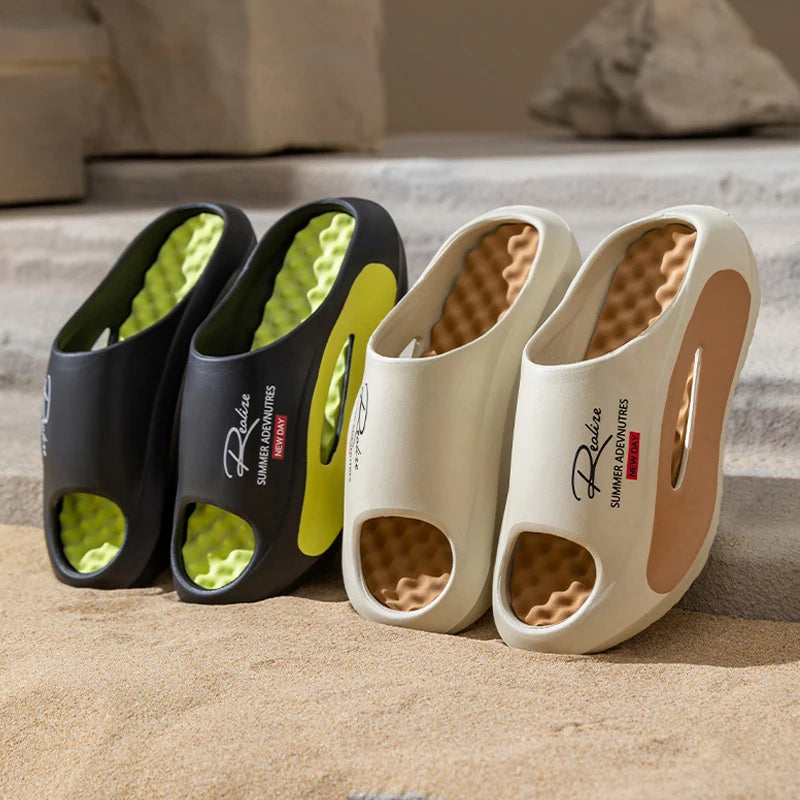 Summer Men's Massage Slippers Indoor Outdoor Sandals Beach M