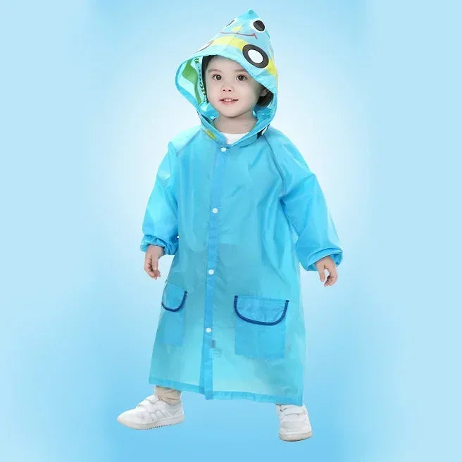 Cartoon Animal Rain Poncho for Kids Outdoor Waterproof Boys