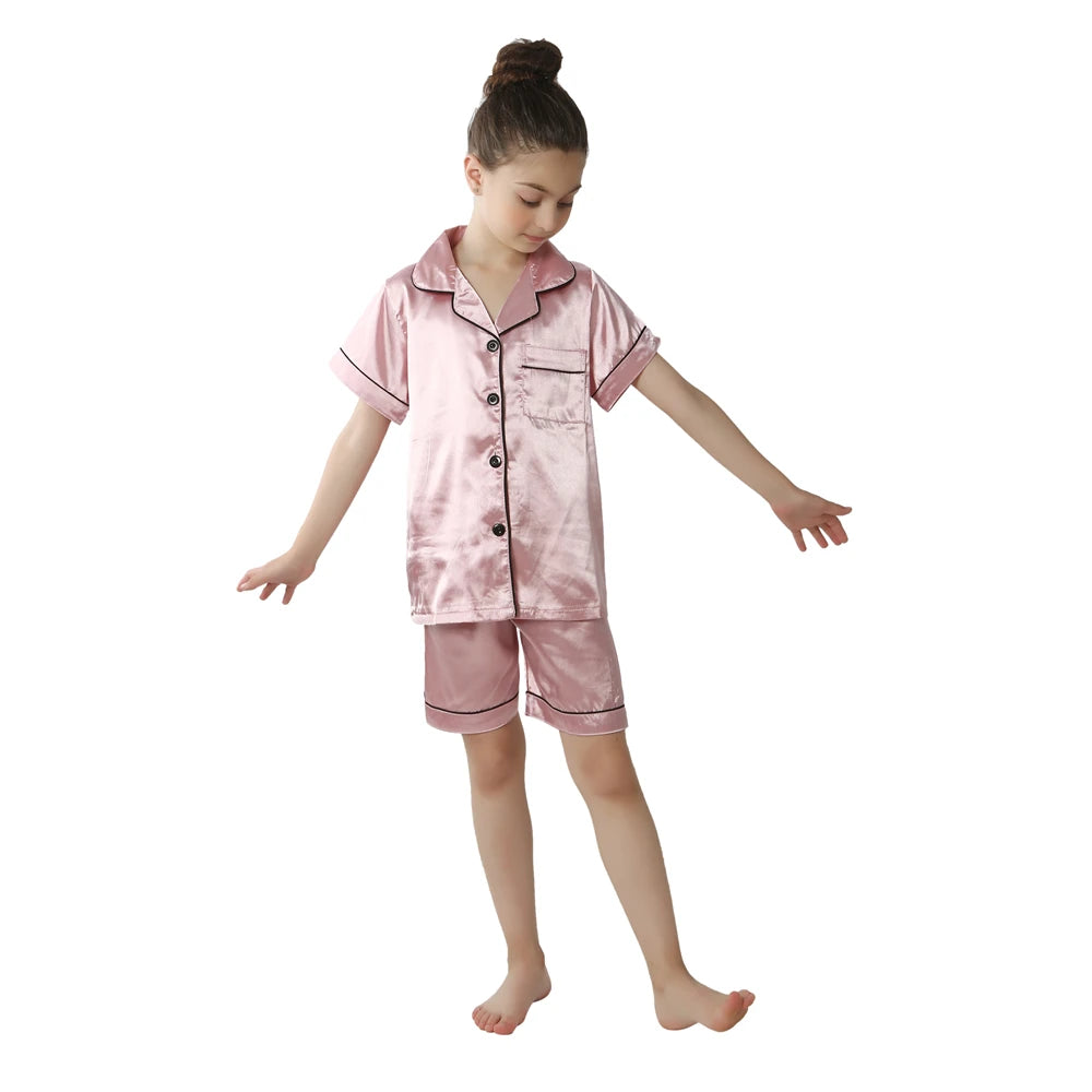Silk Satin Pyjama Set for Kids | Ages 2-13