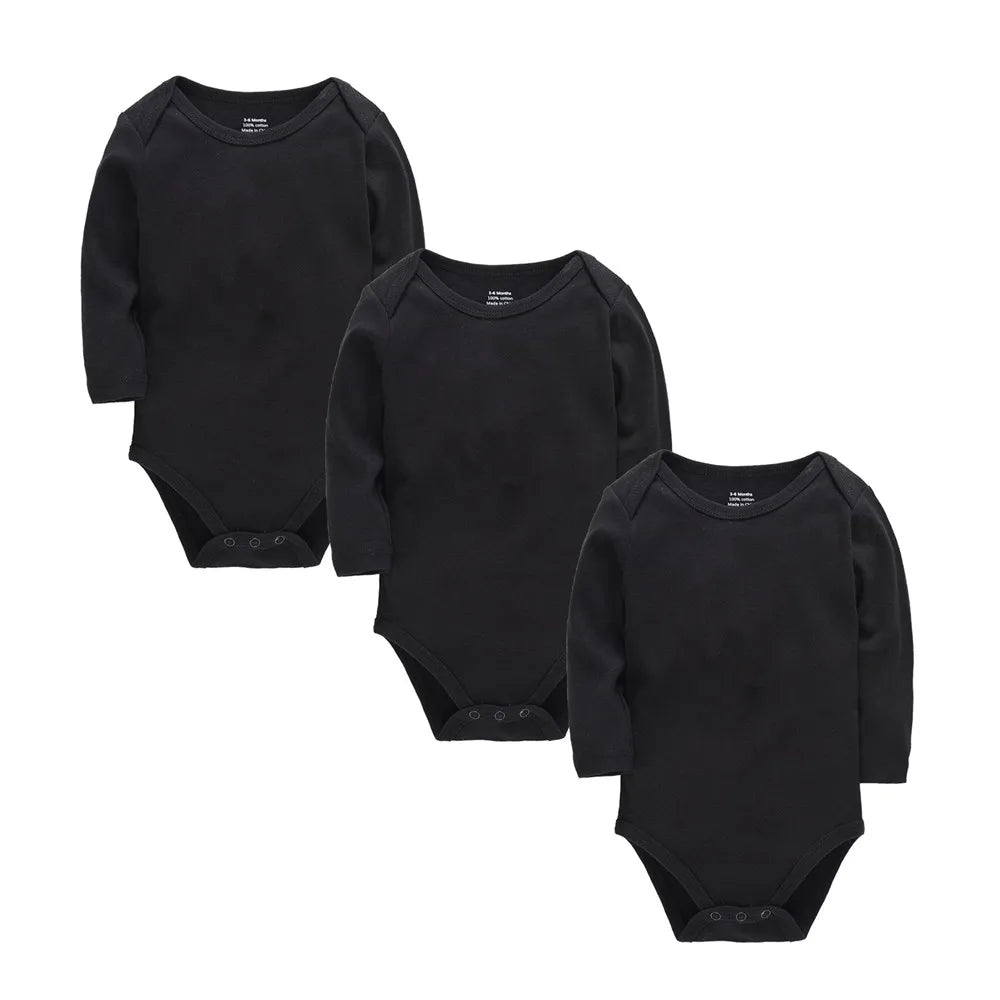 Solid White Baby Clothes Long Sleeve Cotton Baby Girls Boys
