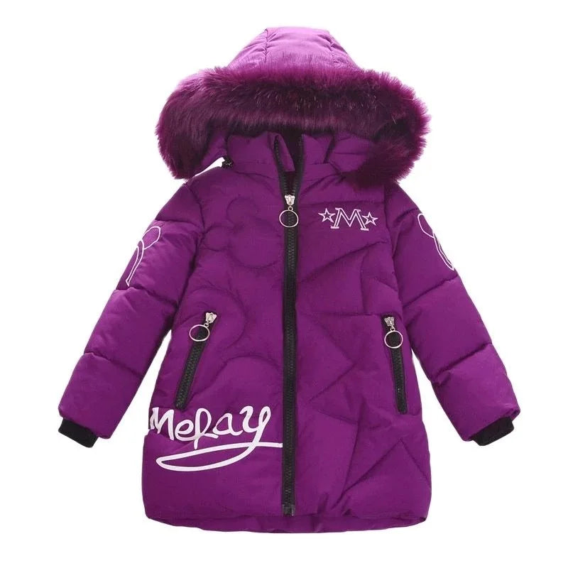 Girls Hooded Winter Coat | Waterproof Warm Jacket 3-12Y