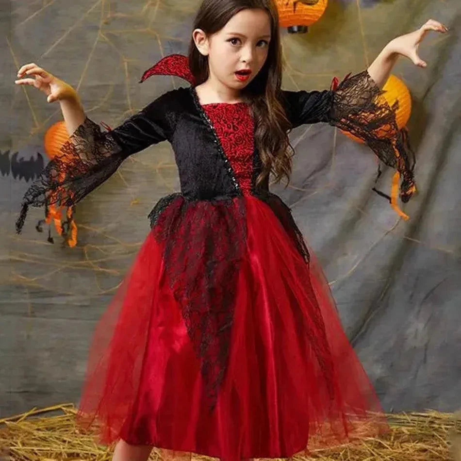 Halloween Girl Cosplay Vampire Dress For Kids Ghost Bride Va