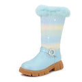 2023 Autumn Winter Girls Rainbow Princess Children Pink Boot