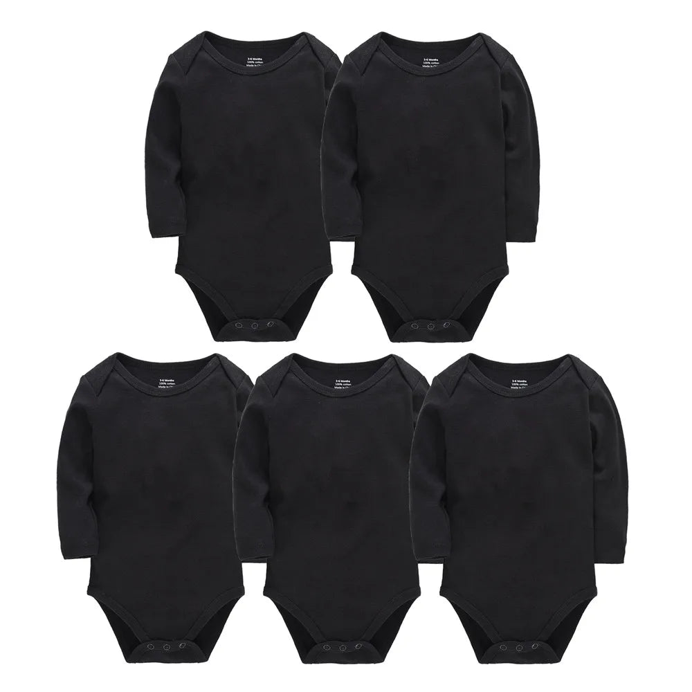 Solid White Baby Clothes Long Sleeve Cotton Baby Girls Boys