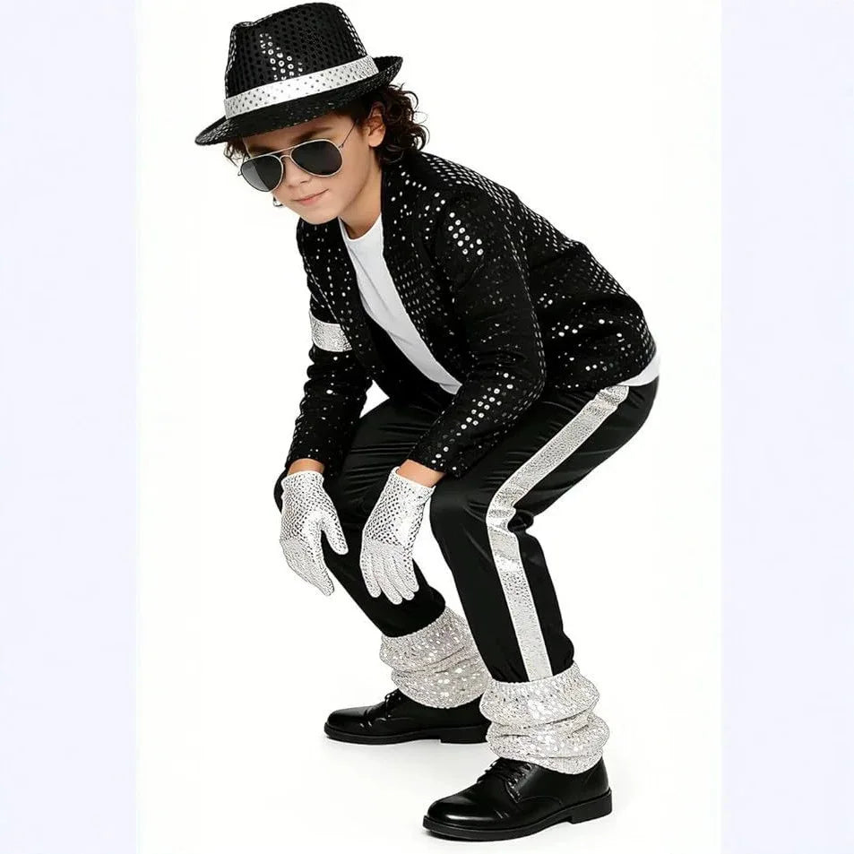 Boys Michael Pop Star Jackson Halloween Cosplay Costume Carn