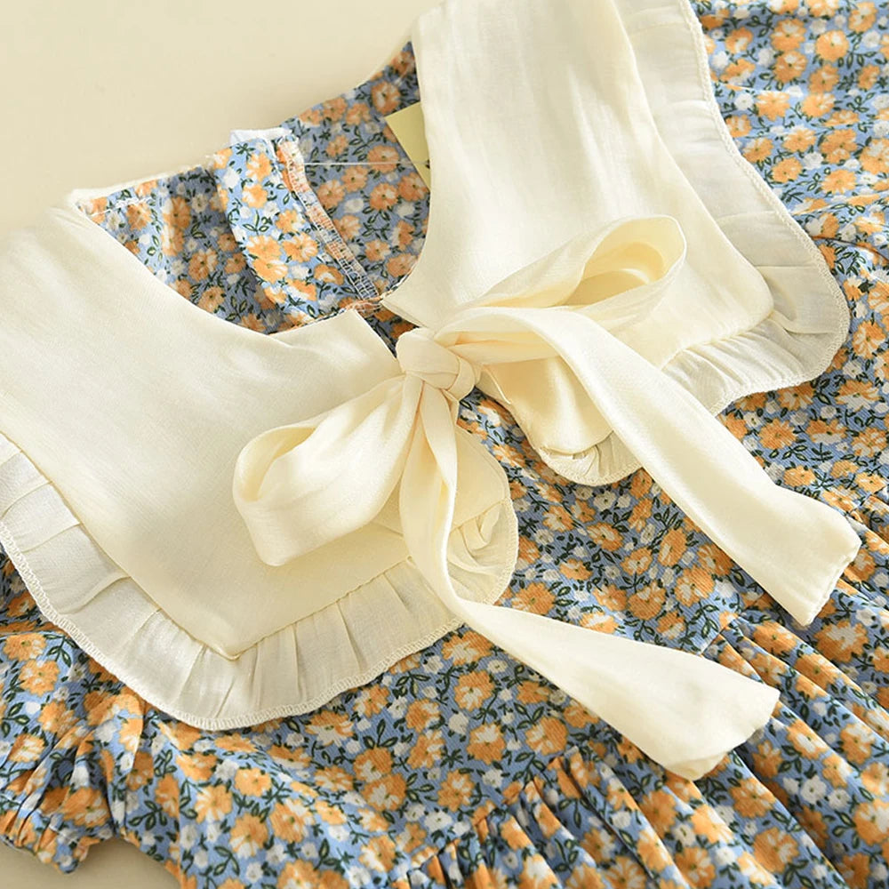 Sunny Floral Bow Dress – Yellow