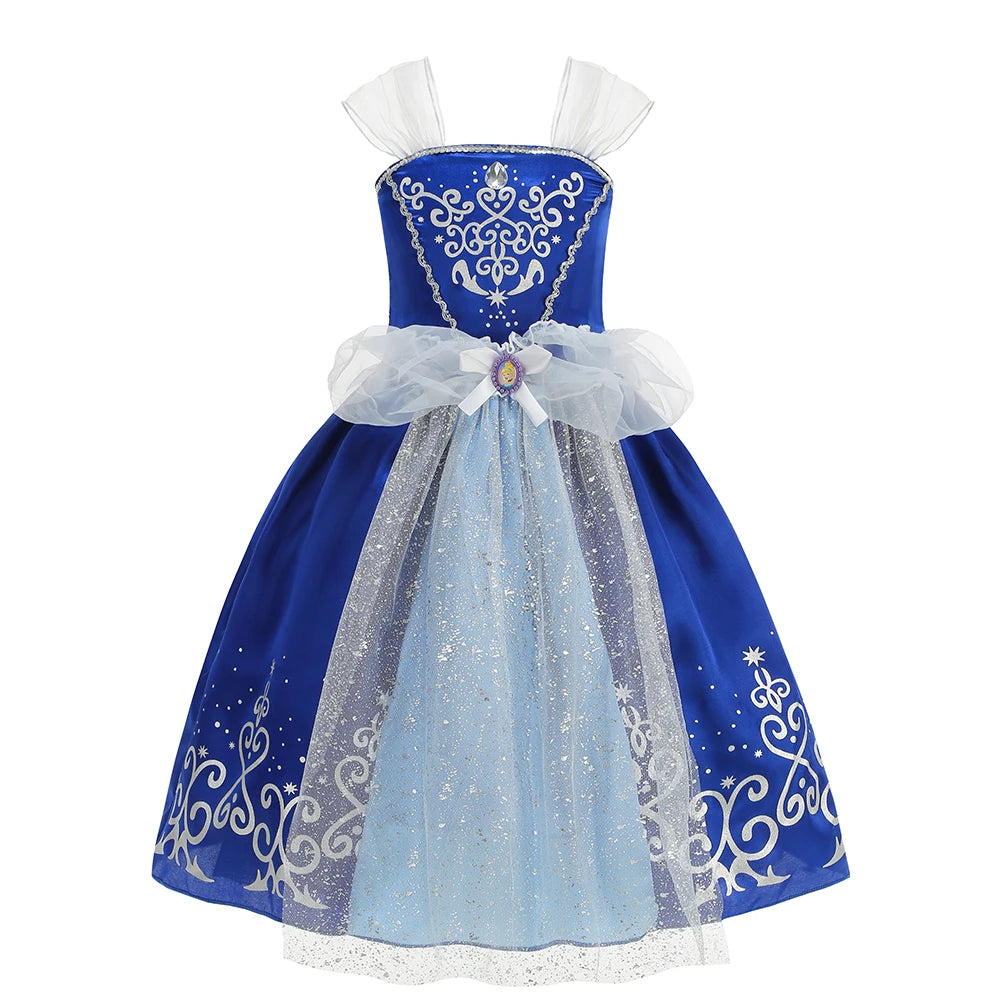 Disney Snow White Princess Dress Girl Belle Cosplay Costume