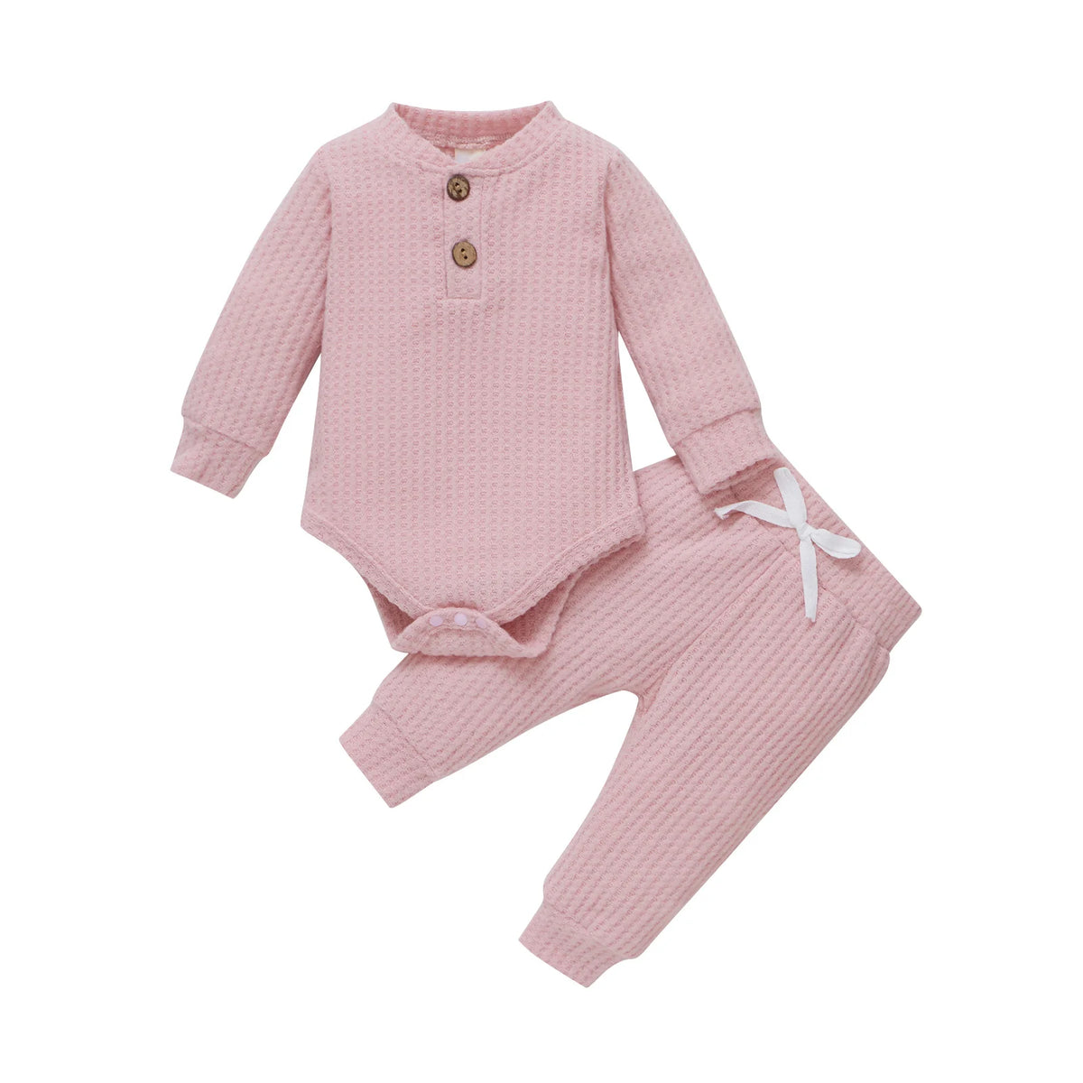 Infant Newborn Baby Girl Boy Spring Autumn Ribbed/Plaid Soli