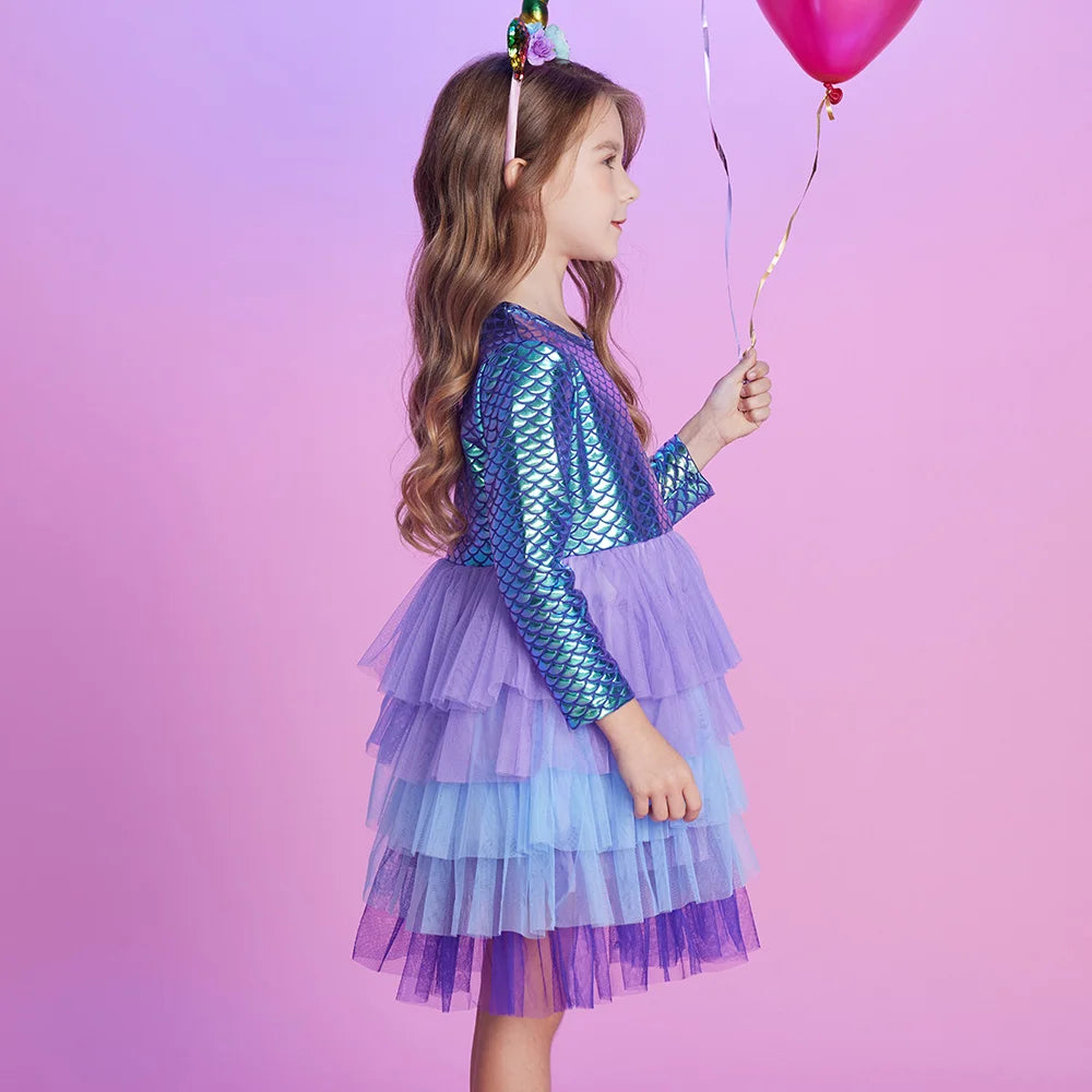 Mermaid Tulle Party Dress | Girls 3-12Y