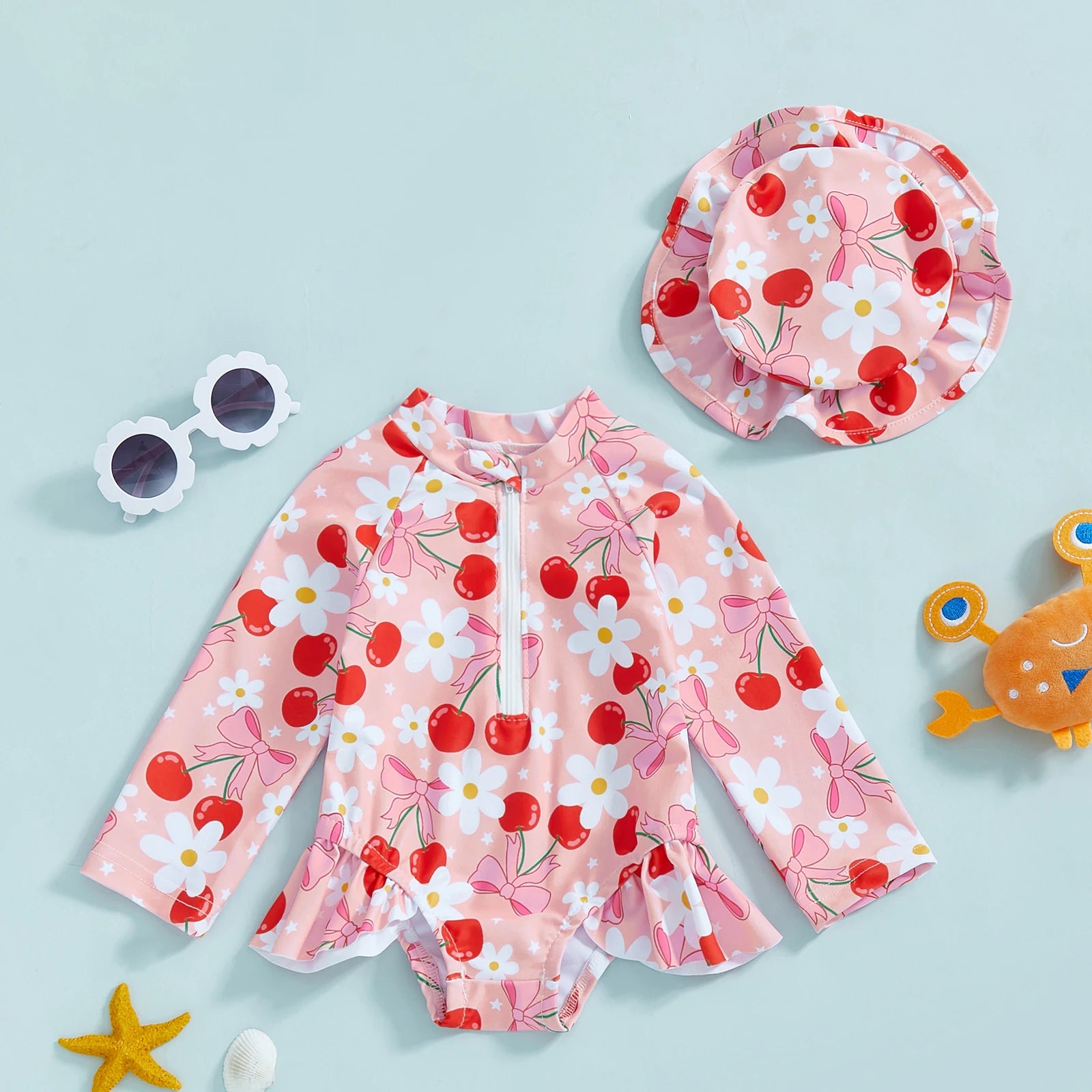 Summer Baby Girls Beacwear Princess Toddler Infant Rash Guar